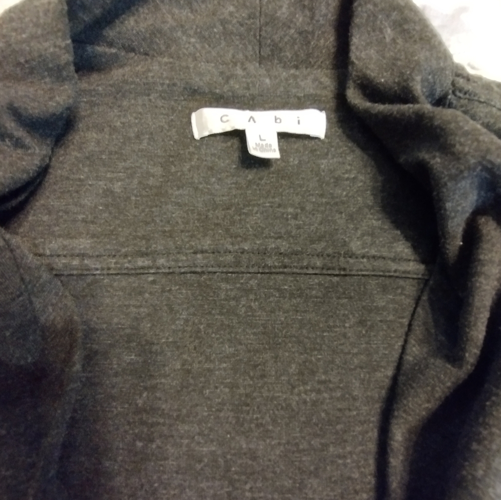 EUC Beautiful Black tie open front great cardigan jacket with pockets Size Large - Picture 5 of 6
